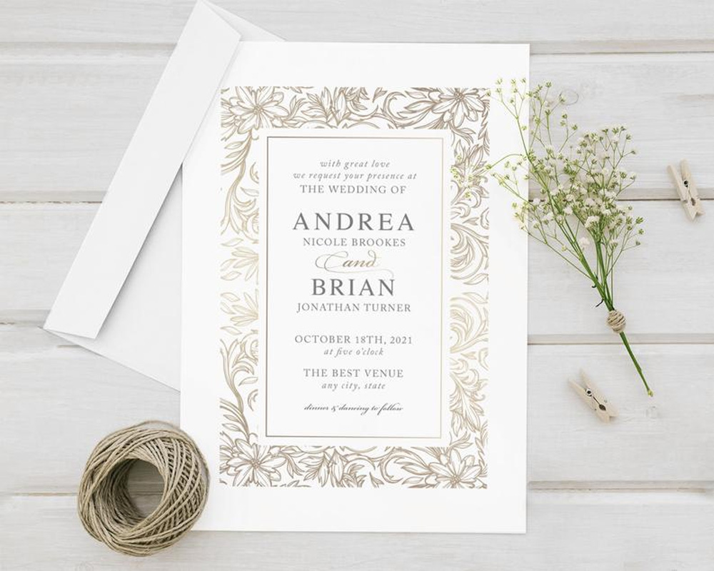 Gold Sketch Invitations Go Print Plus