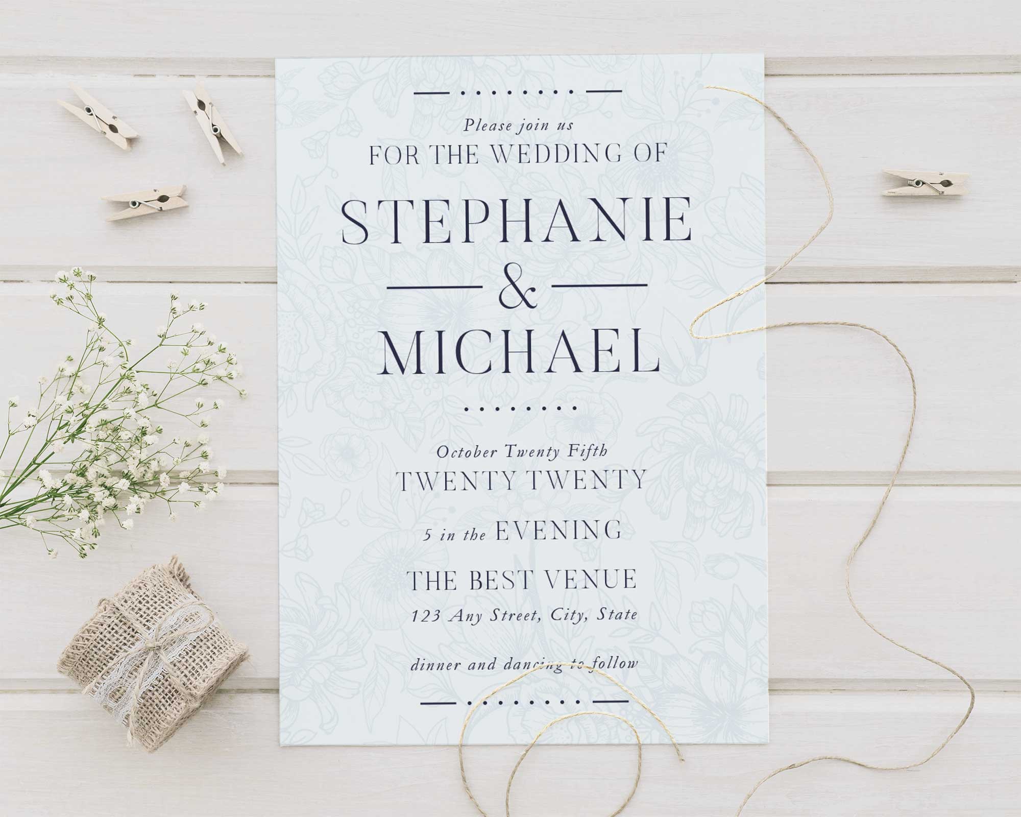 Pale Blue Invitations Go Print Plus