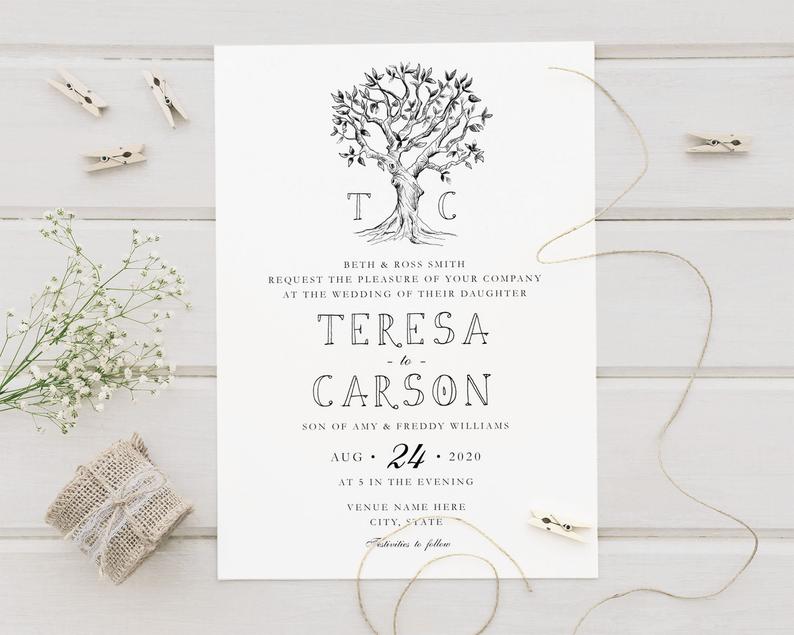 Rustic Tree Invitations | Go Print Plus