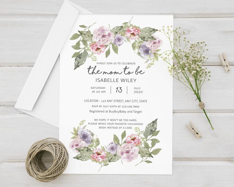 Pastel Flowers Baby Shower Go Print Plus