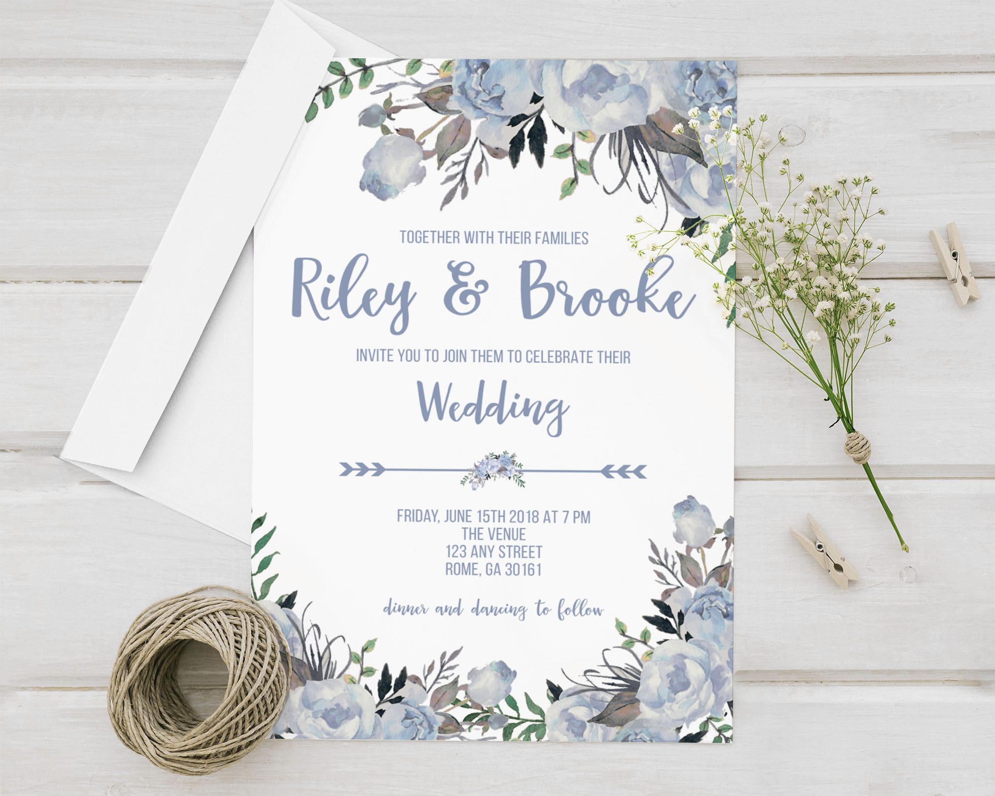 Pastel Blue Invitations Go Print Plus