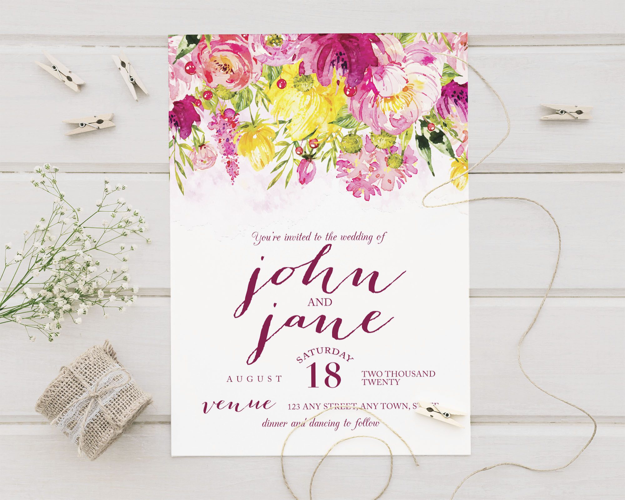 Spring Florals Invitations Go Print Plus