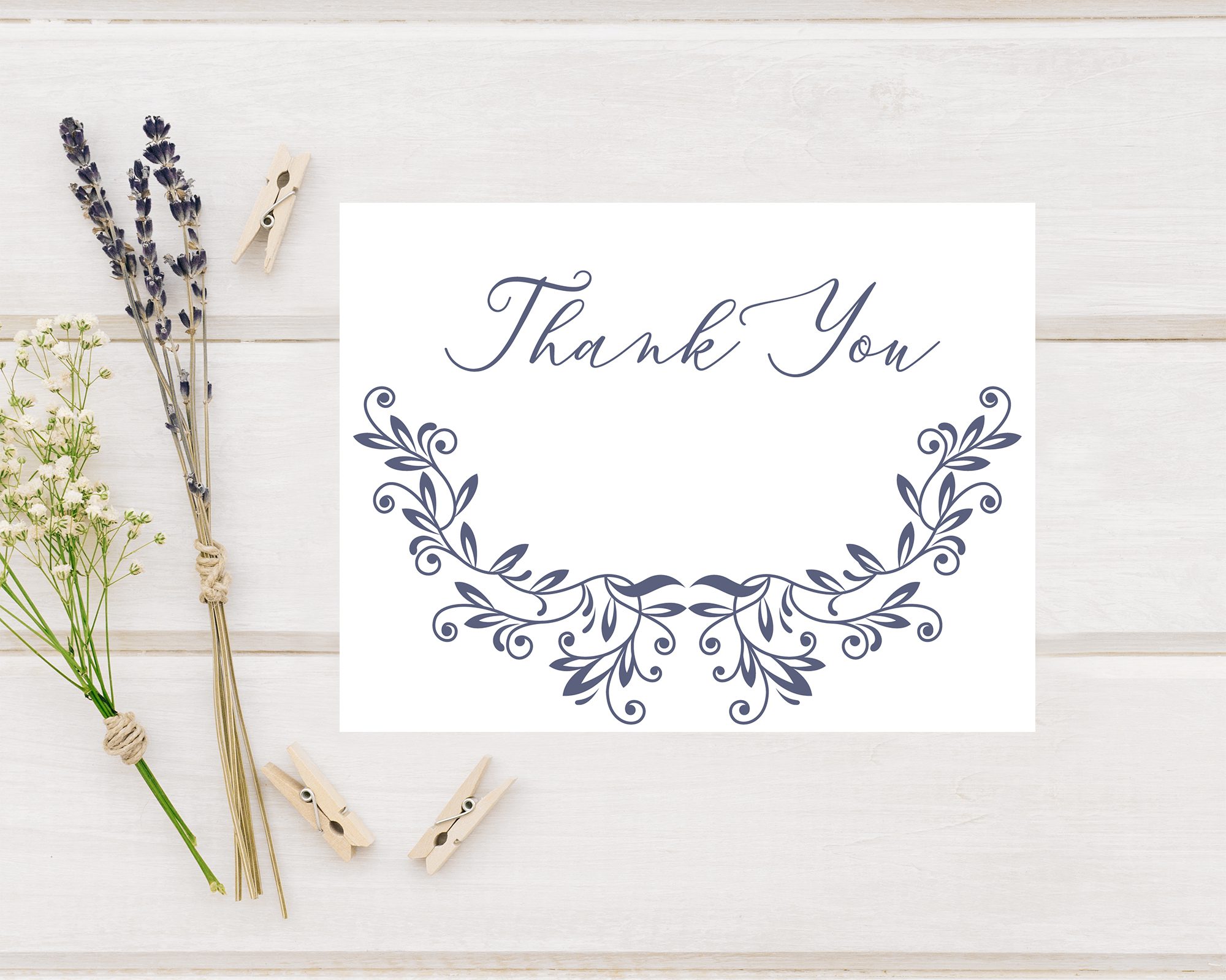 Blue Monogram Thank You Card Go Print Plus