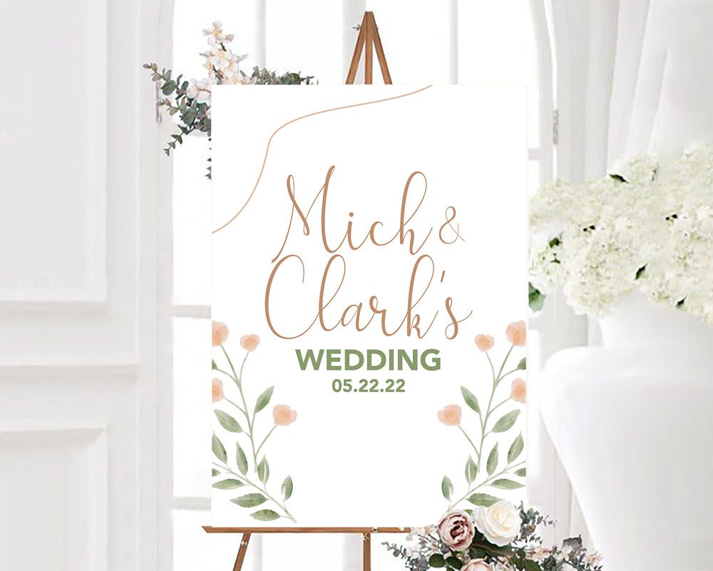 Watercolor Flower Welcome Sign | Go Print Plus