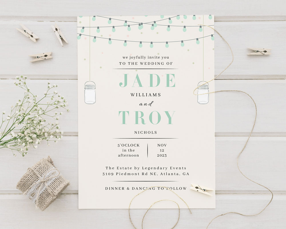 Mason Jars Invitations | Go Print Plus