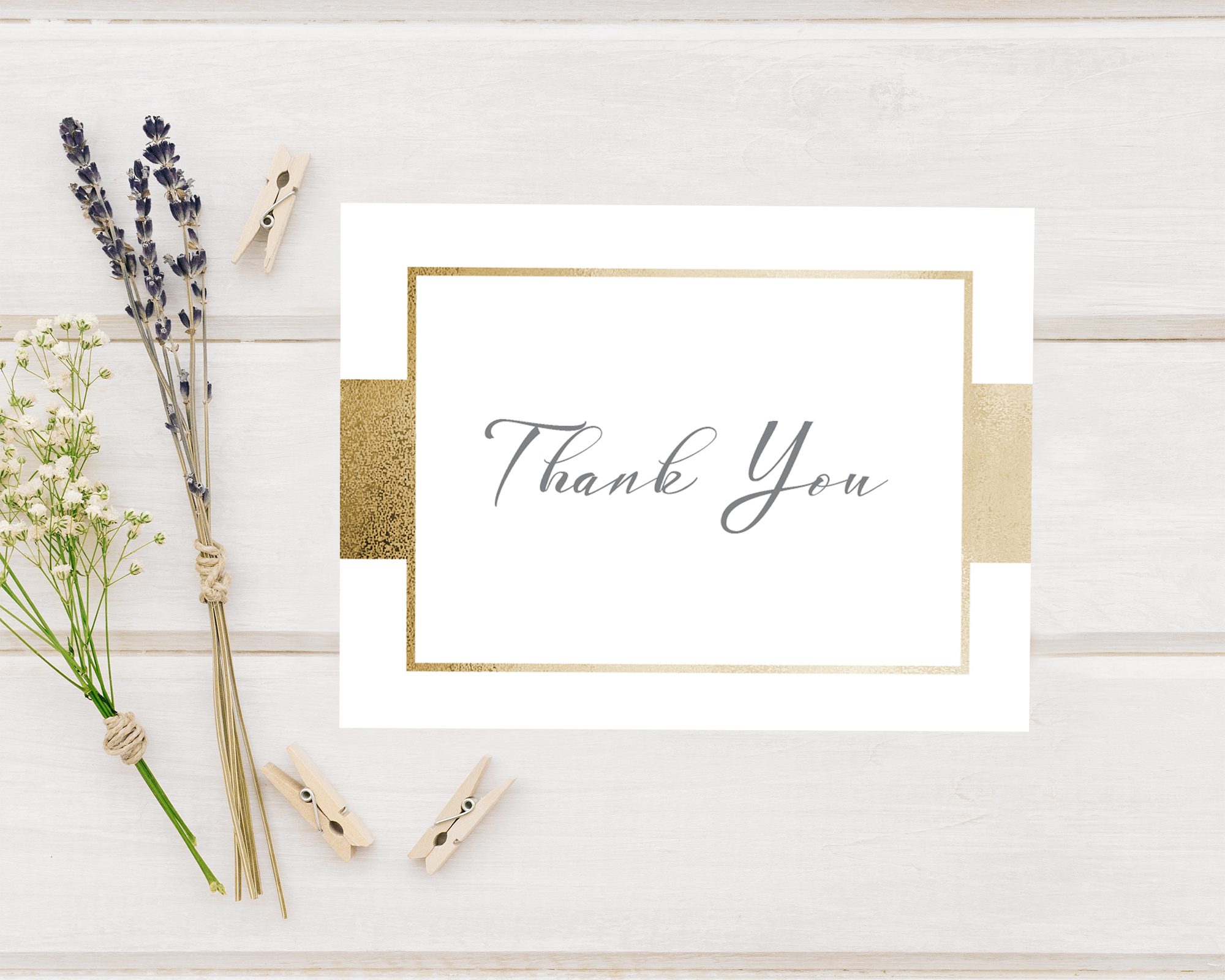 Elegant Golden Thank You Card | Go Print Plus